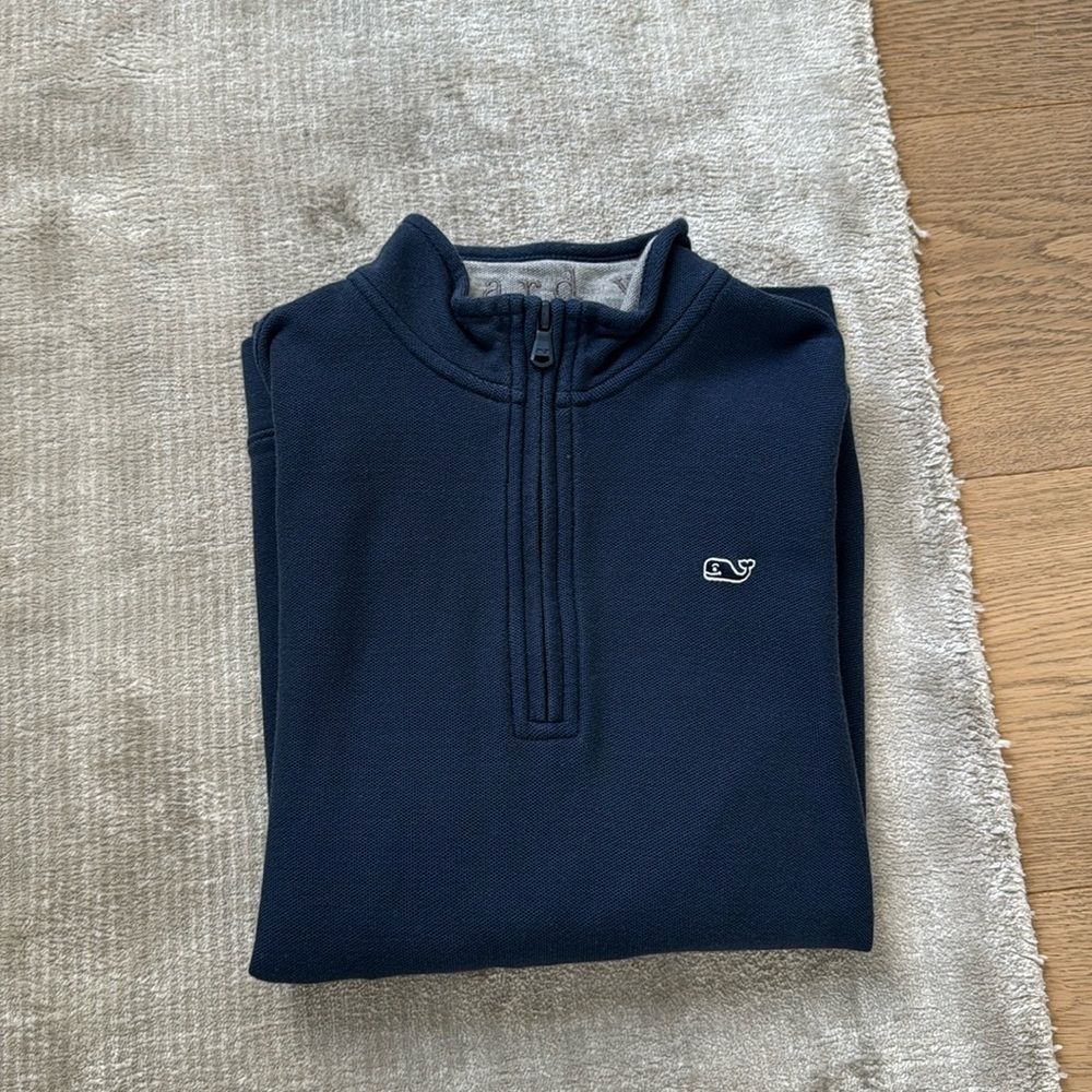 Vineyard Vines Quarter Zip Sweater in Navy Blue